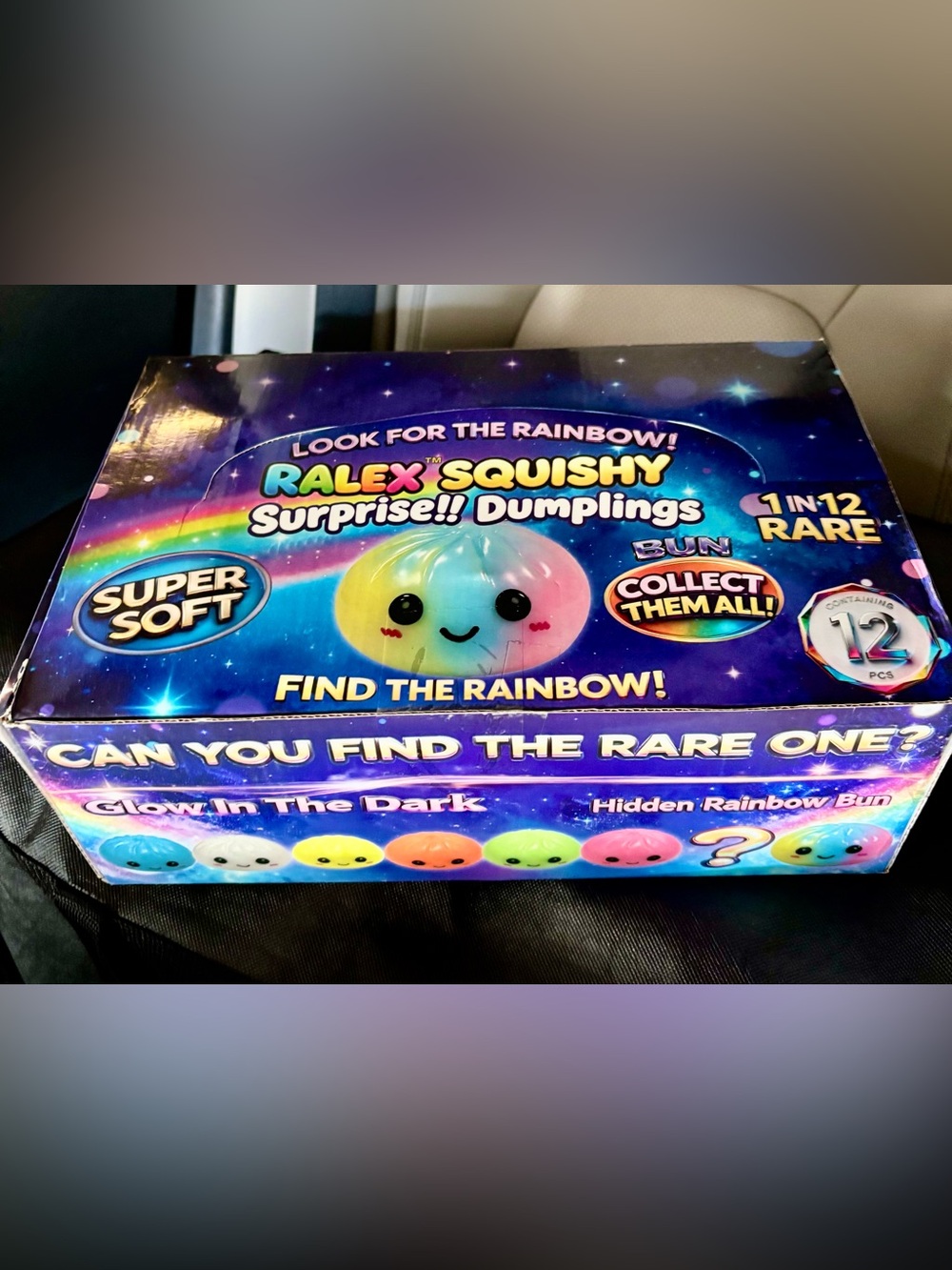 Ralex Squishy Surprise!! Dumplings - Rainbow Bun (Multicolor) whole box of 12